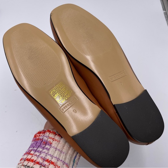 NEW Everlane Toasted Almond Tan Italian Leather The Day Tie Ballet Flat Size 9 - Picture 10 of 13